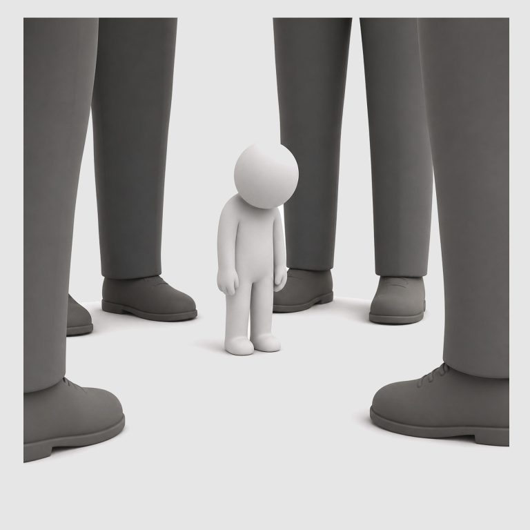 Illustration d'une personne qui a peur de ne pas être à la hauteur, sentiment d'infériorité et d'illégitimité